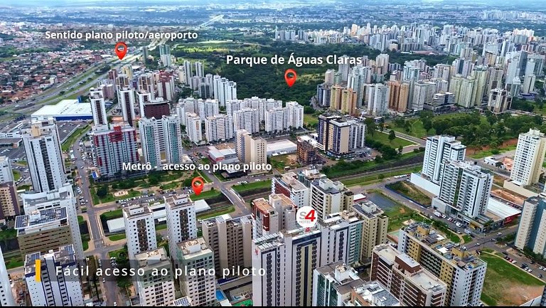 S4 Hotel • 4 hóspedes • Ar + metrô + lazer